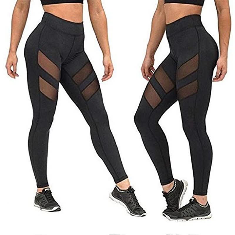 Mesh Stitching Exercise And Fitness Leggings, High Waist, Abdomen, Thin Buttocks Yoga Pants - Eshtree