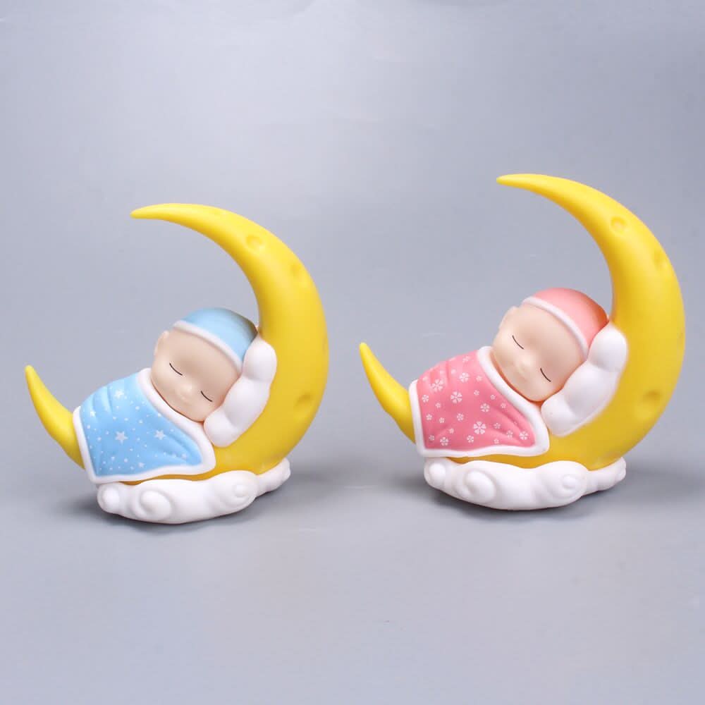 Micro - view Moon Cover Quilt Sleeping Baby Handmade Cute Cake Decorations Supplies For Children's Decorations - Eshtree
