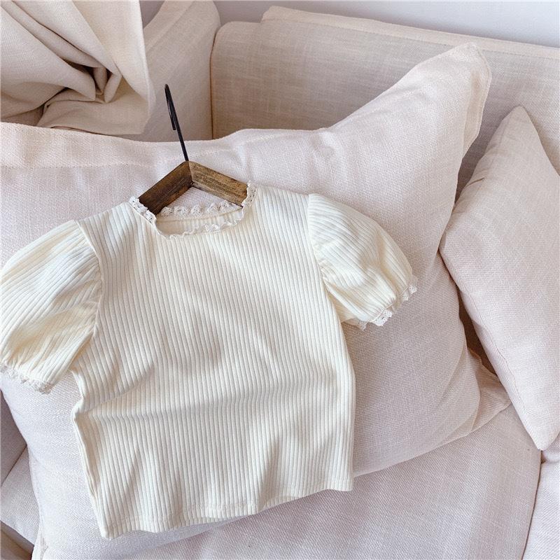 Middle And Small Children's Clothing Girls Lace Short Sleeves - Eshtree