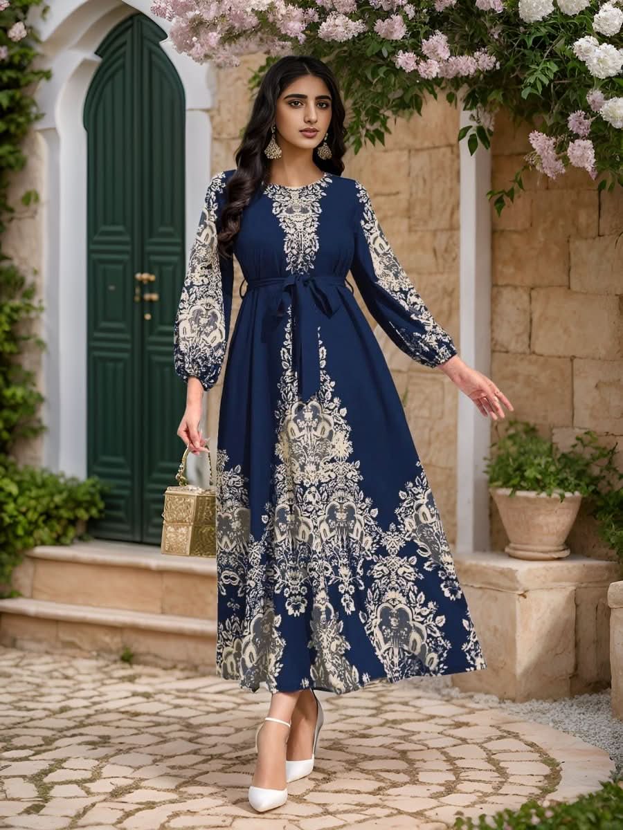 Middle East Arab Muslim Printed Dress - Eshtree