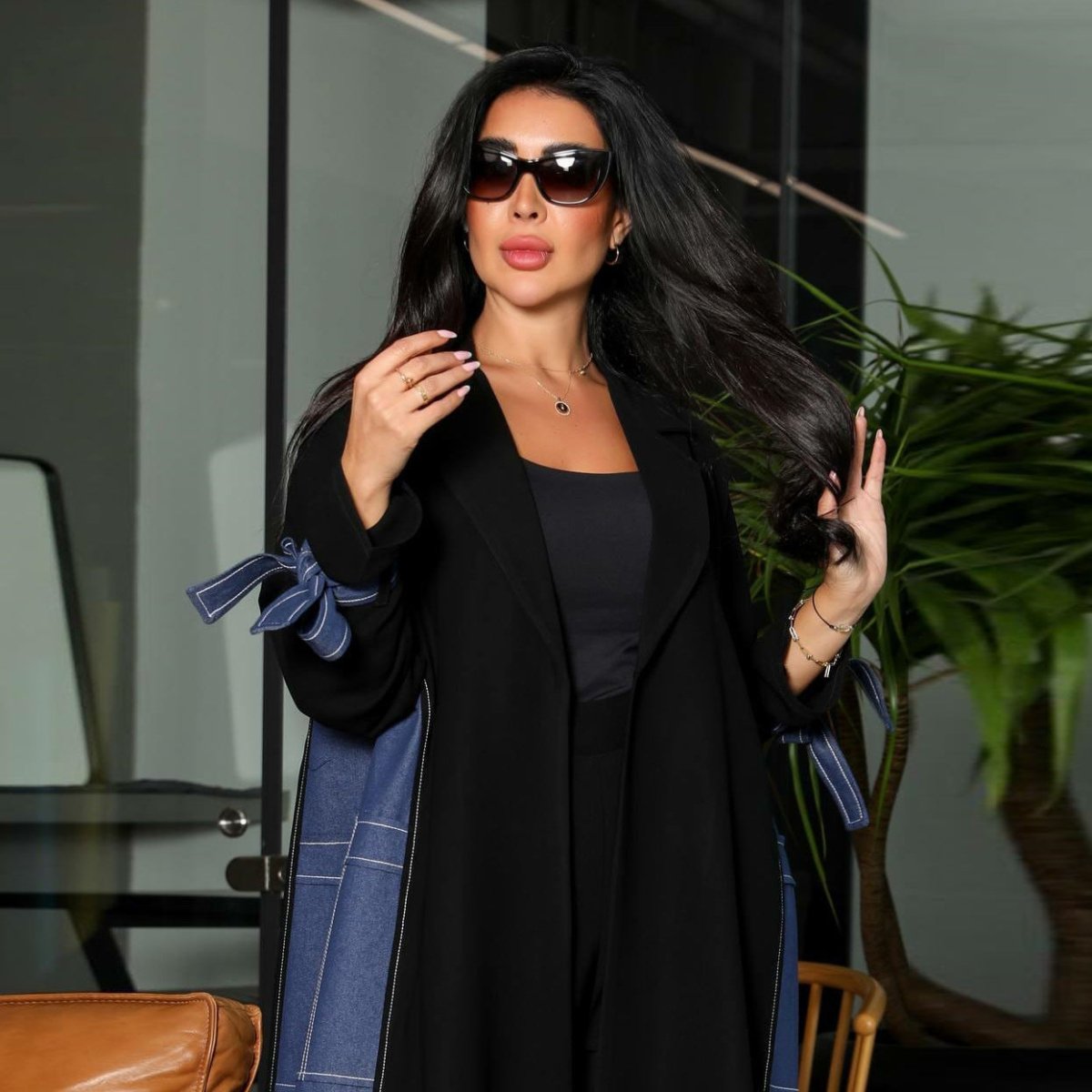 Middle East Cardigan Robe Women's Imitation Denim - Eshtree