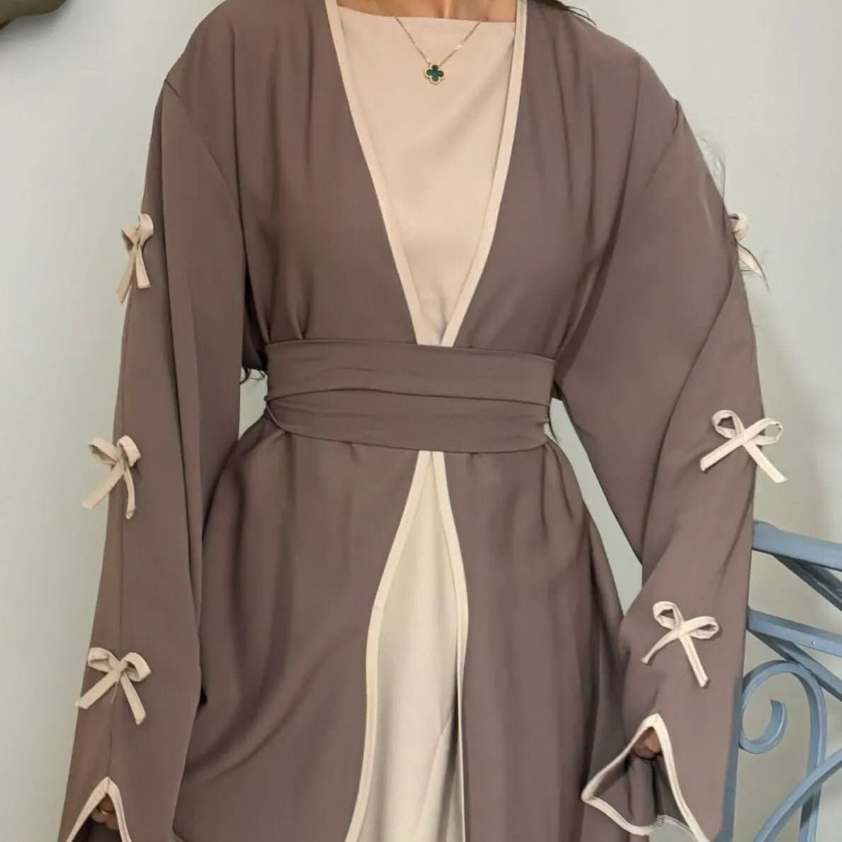 Middle East Dubai Pure Beauty Bow Robe Dress - Eshtree