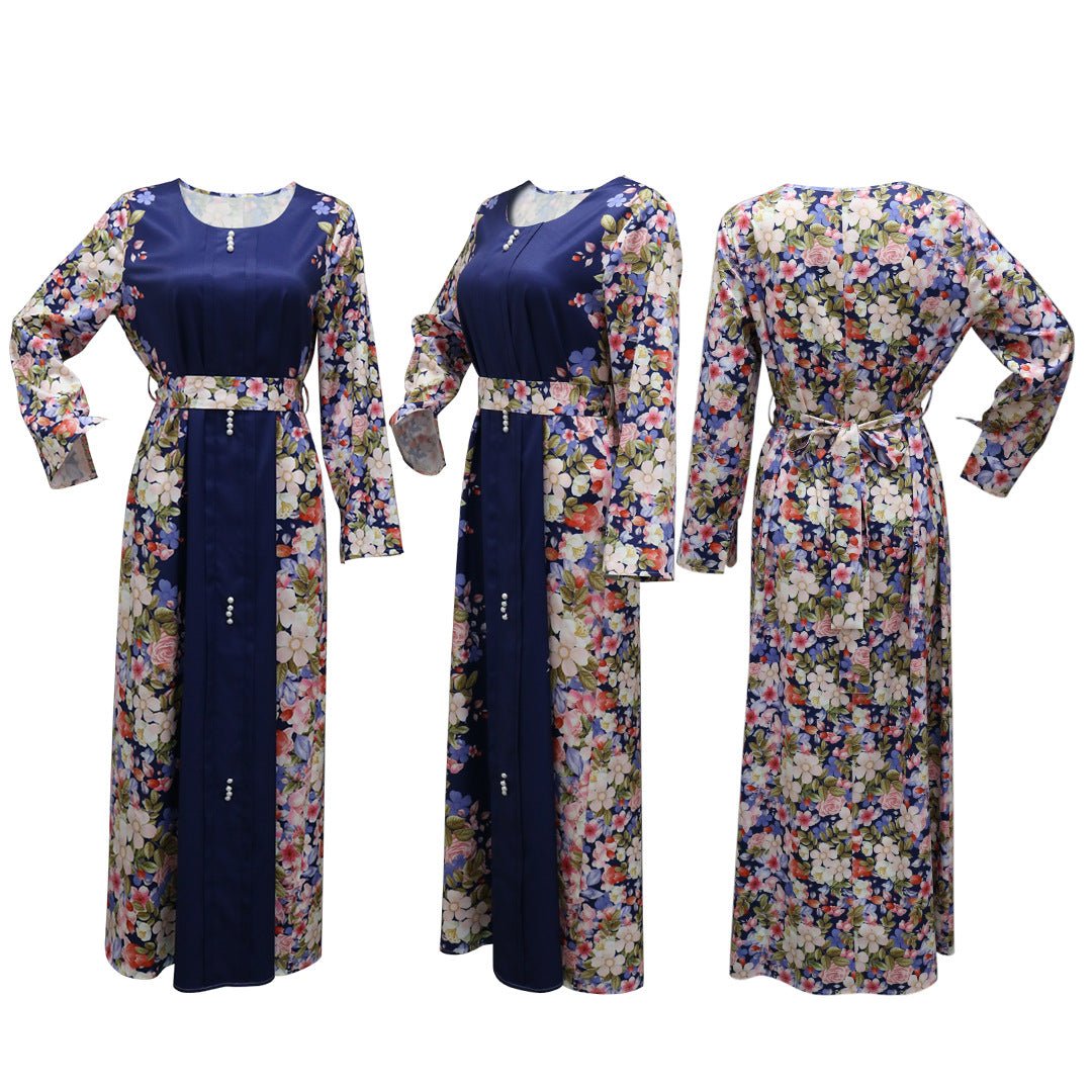Middle East Print Dress Muslim Robe - Eshtree