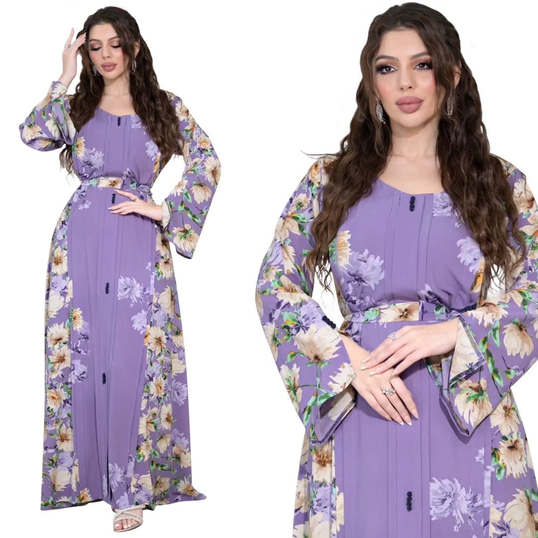 Middle East Print Dress Muslim Robe - Eshtree