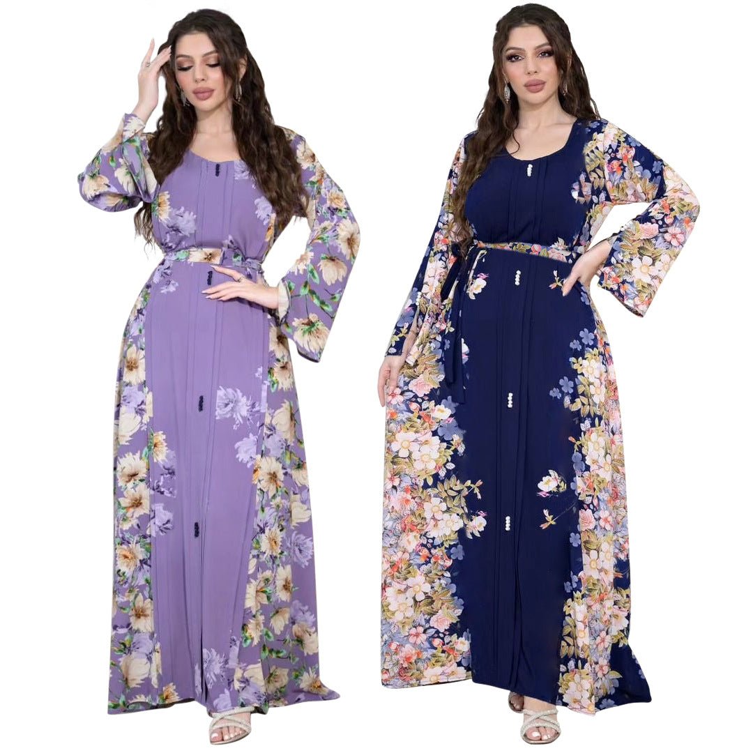Middle East Print Dress Muslim Robe - Eshtree