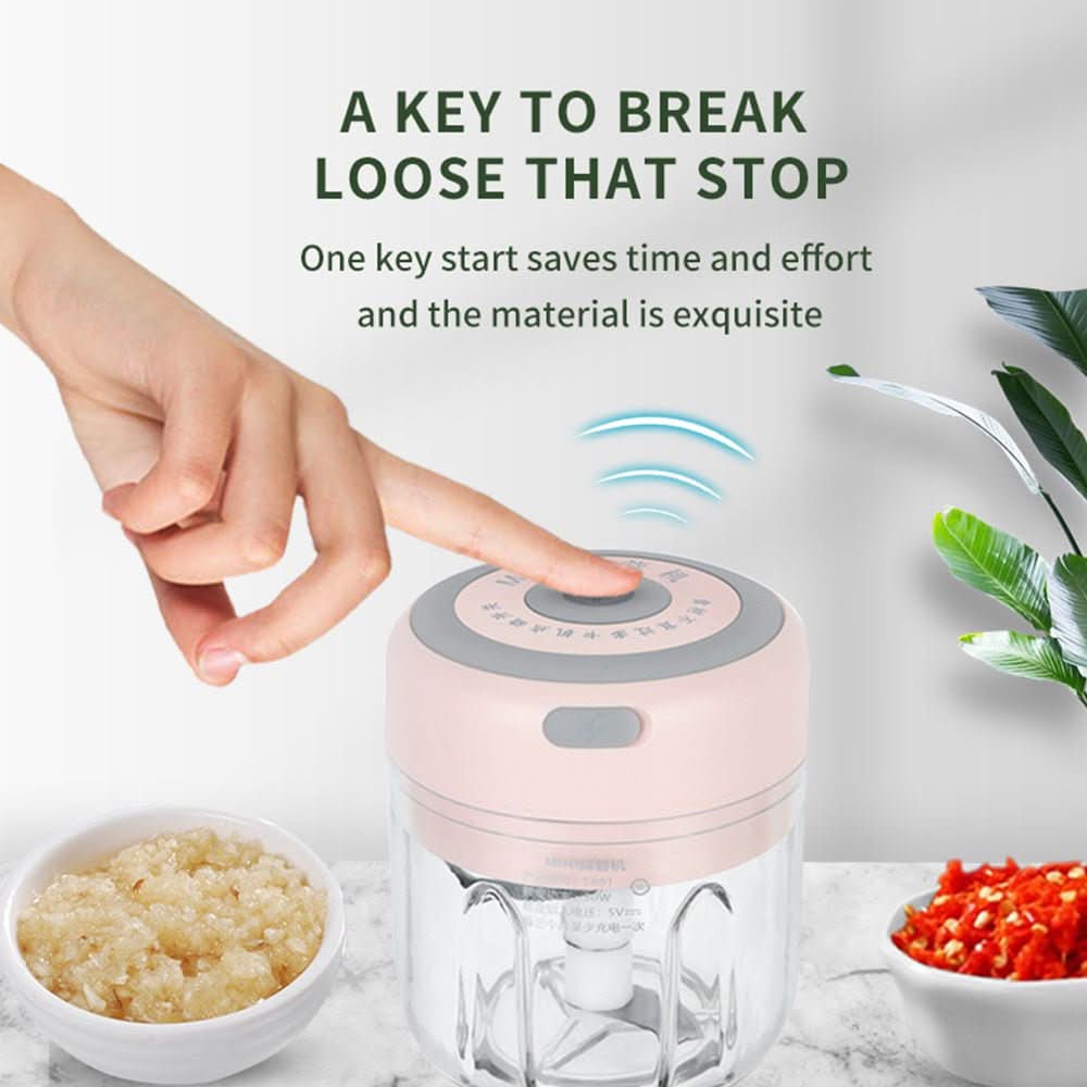 Mini Electric Garlic Chopper USB Charging Ginger Masher Machine Sturdy Durable Chili Vegetable Crusher Kitchen Tool - Eshtree