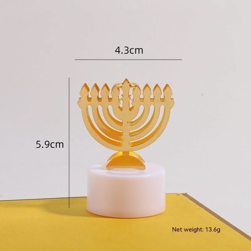 Mini LED Candlestick Metal Hollow Holiday Ornaments Moon Castle Decoration Small Night Lamp - Eshtree