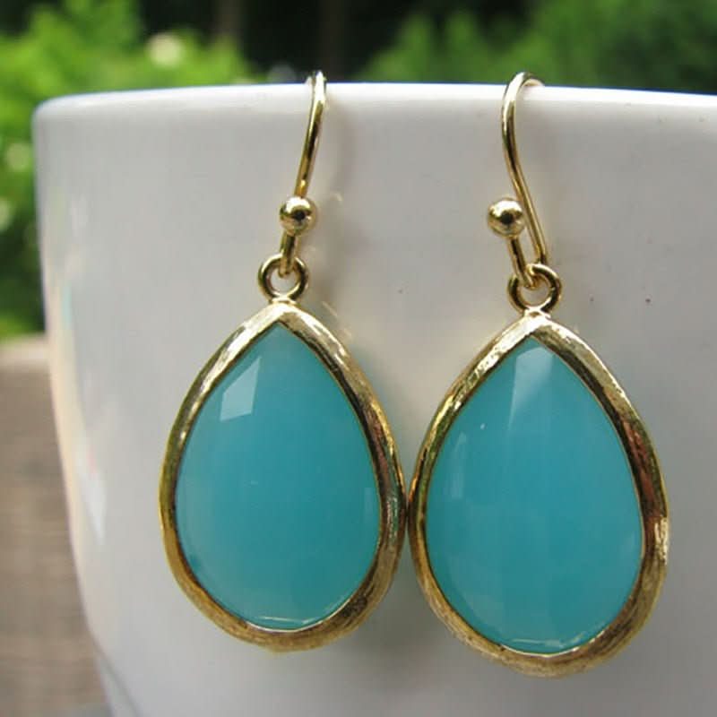 Mint Green Crystal Long Earrings For Women Elegant And Fashion - Forward - Eshtree