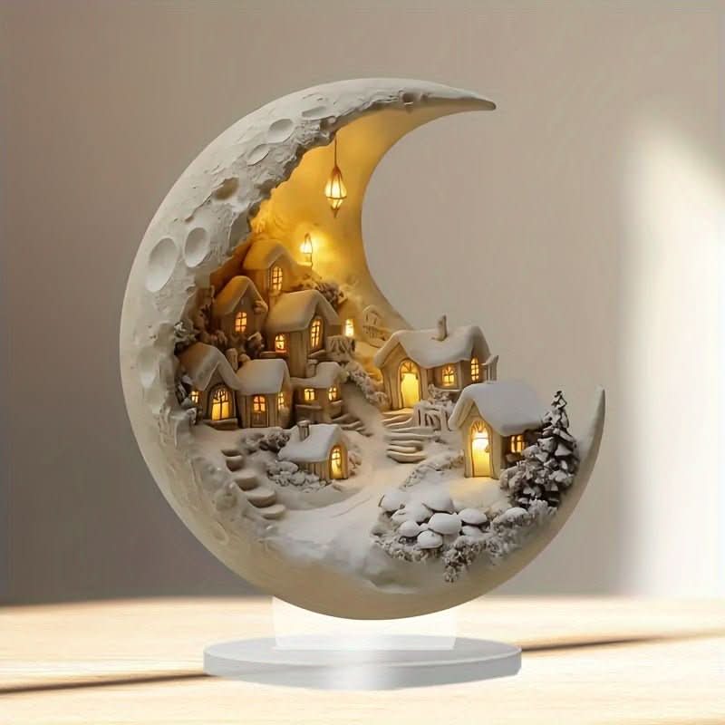 Moon Snow House Desktop Living Room Bedroom Decoration Room Decoration - Eshtree