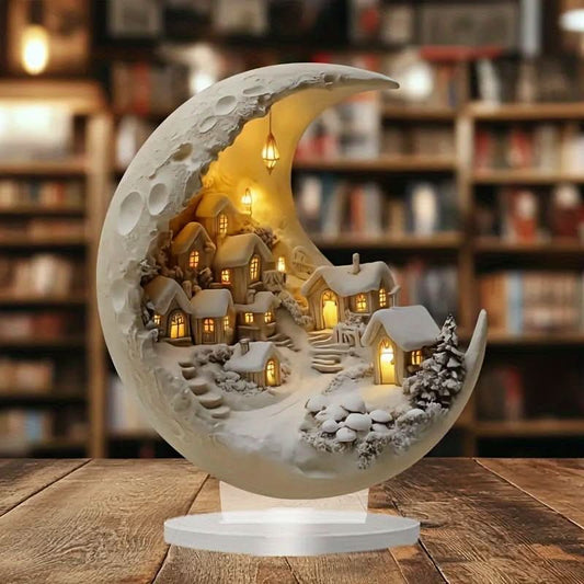 Moon Snow House Desktop Living Room Bedroom Decoration Room Decoration - Eshtree