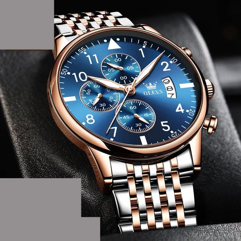 Multi - function Chronograph Quartz Watch Night Light Waterproof - Eshtree