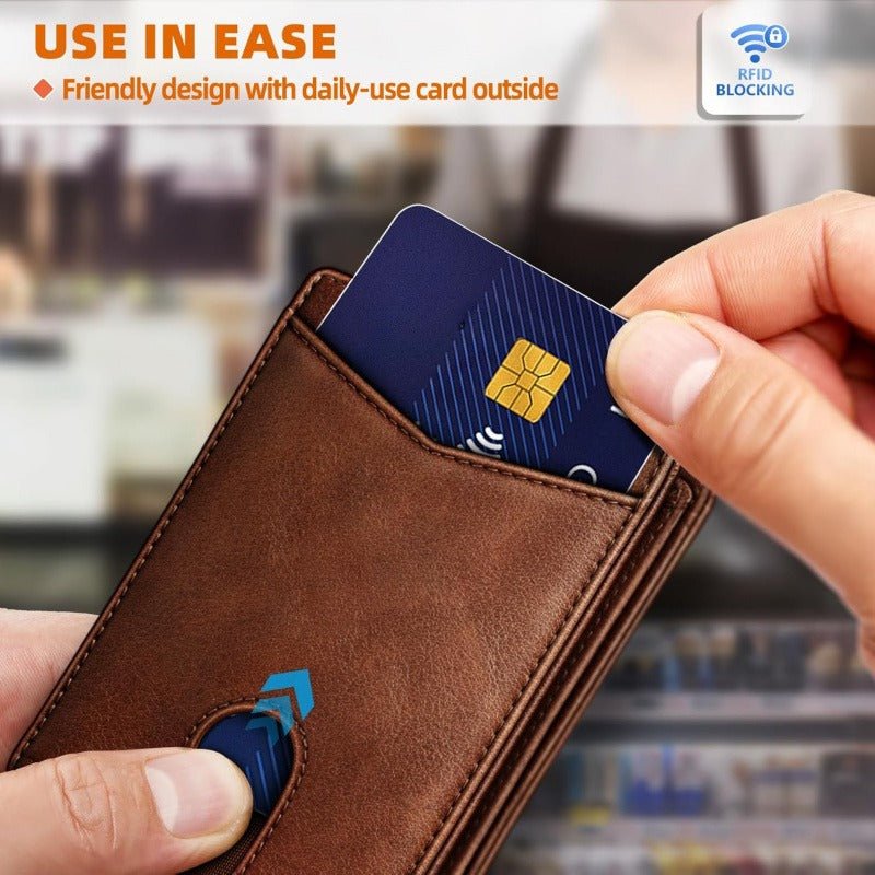 Multifunctional Anti - Theft Retro Card Holder Wallet With Multiple Card Slots For Men - Eshtree