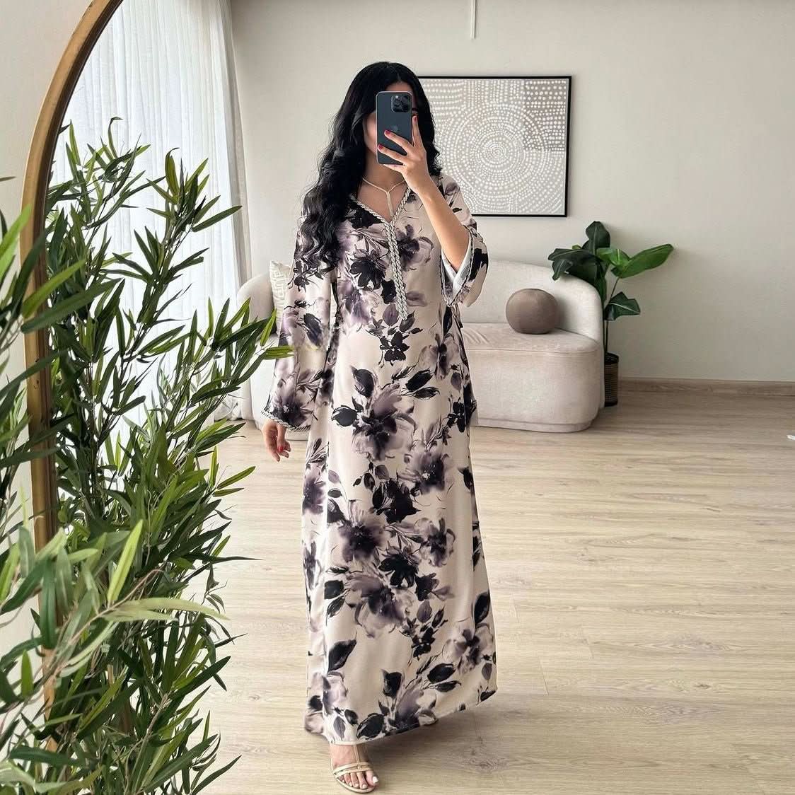 Muslim Arabic Dubai Printed Robe - Eshtree