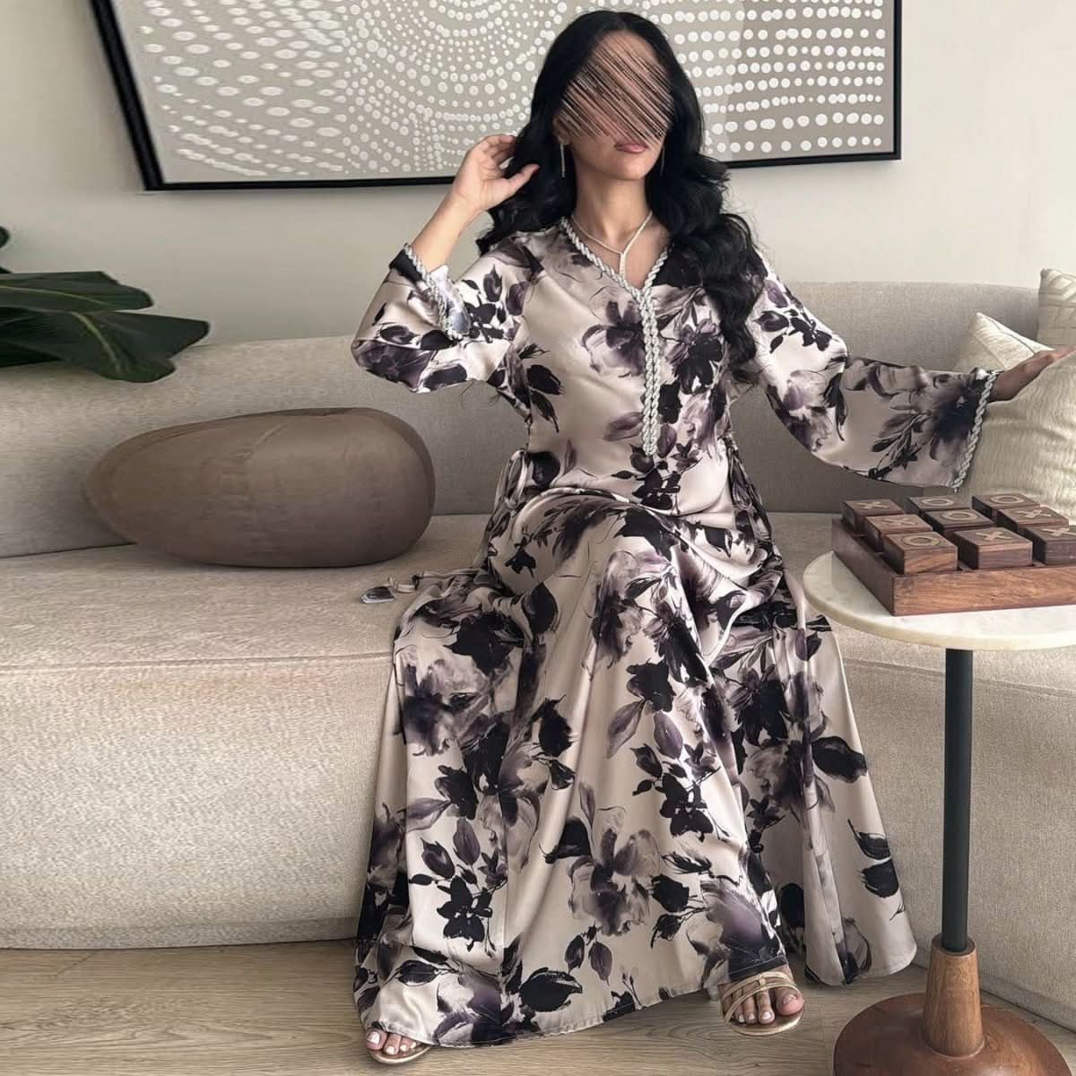 Muslim Arabic Dubai Printed Robe - Eshtree