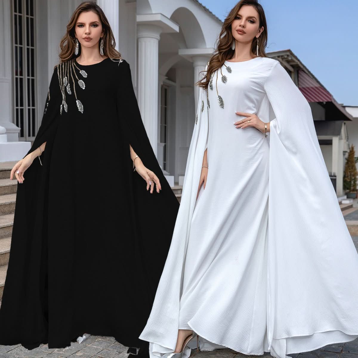 Muslim Robe Abaya Embroidered Women's Robe Evening Gown - Eshtree