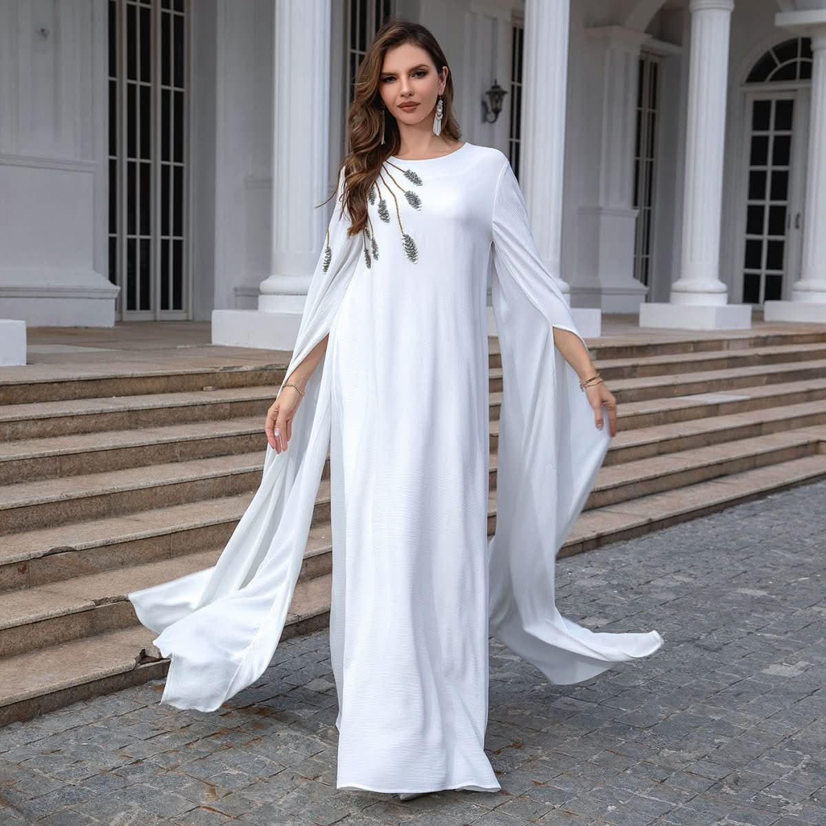 Muslim Robe Abaya Embroidered Women's Robe Evening Gown - Eshtree