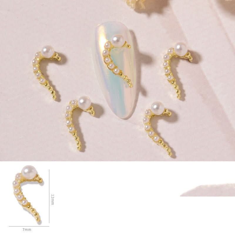 Nail Art DIY Love Heart Alloy Jewelry Nail Piece Nail Decoration Rhinestone - Eshtree