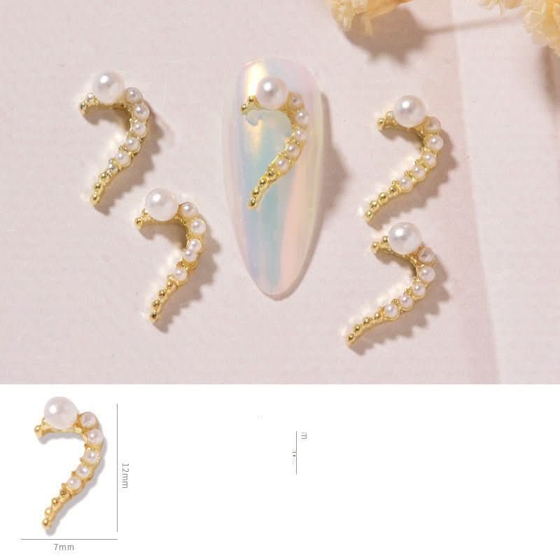 Nail Art DIY Love Heart Alloy Jewelry Nail Piece Nail Decoration Rhinestone - Eshtree