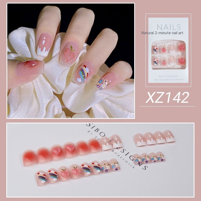 Nail Beauty New Hand - painted Fake Nail Tip Tulip Patch - Eshtree