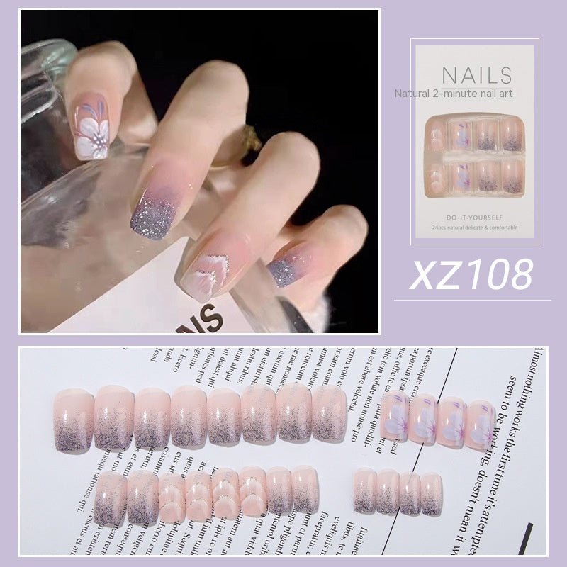 Nail Beauty New Hand - painted Fake Nail Tip Tulip Patch - Eshtree
