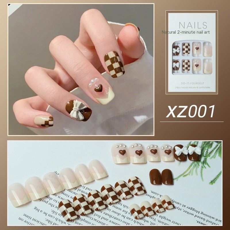 Nail Beauty New Hand - painted Fake Nail Tip Tulip Patch - Eshtree