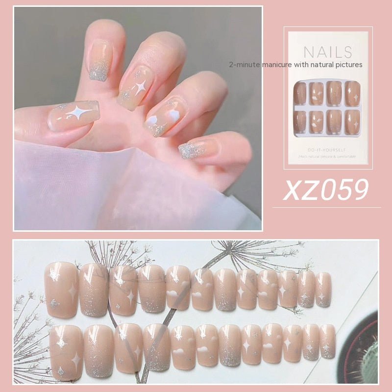Nail Beauty New Hand - painted Fake Nail Tip Tulip Patch - Eshtree