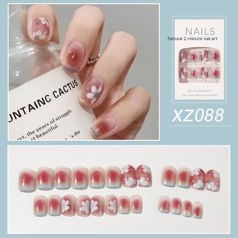 Nail Beauty New Hand - painted Fake Nail Tip Tulip Patch - Eshtree