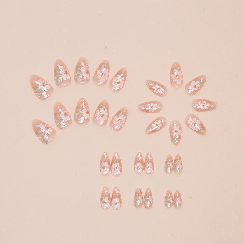 Nail Wear Nail Flower Nail Patch Short Almond - Eshtree