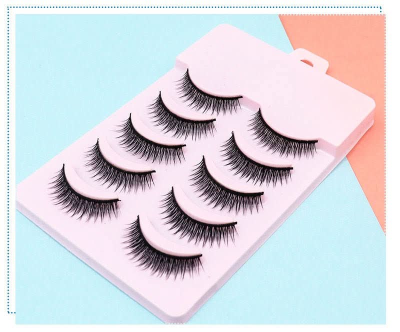 Natural Short Cross False Eyelashes Handmade Fake Eye Lashes Makeup USA - Eshtree