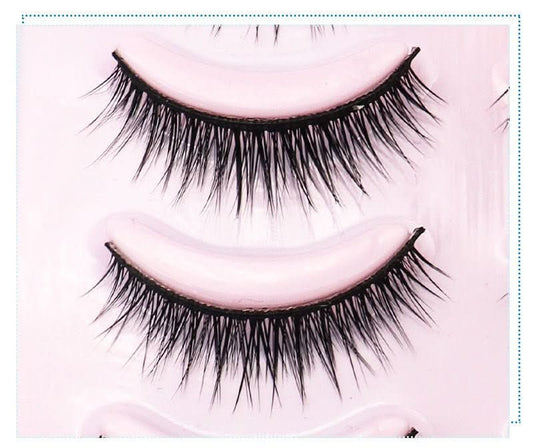Natural Short Cross False Eyelashes Handmade Fake Eye Lashes Makeup USA - Eshtree