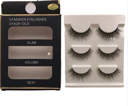 New 3 Pairs Natural False Eyelashes Long Makeup 3D Mink Lash Eyelash Extension Lashes For Beauty - Eshtree