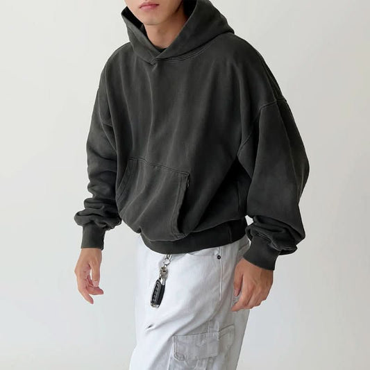 New Casual All - matching Hooded Loose Sweater Men's Retro Style Jacket - Eshtree