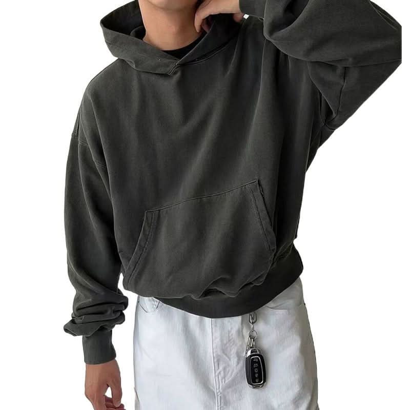 New Casual All - matching Hooded Loose Sweater Men's Retro Style Jacket - Eshtree