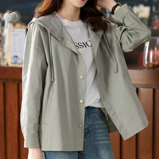 New Hooded Short Jacket Casual Women's Windbreaker - Eshtree