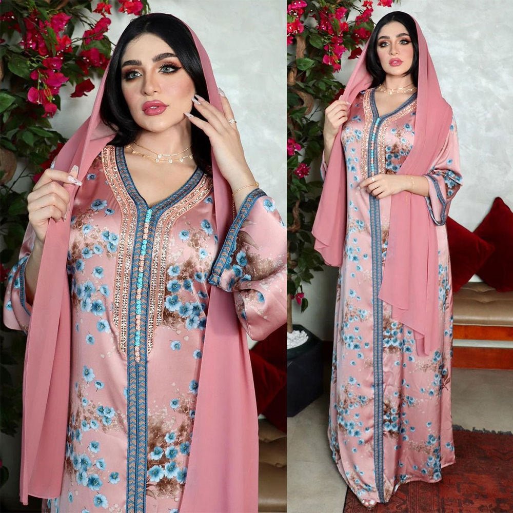 New Hot Diamond Muslim Print Dress - Eshtree