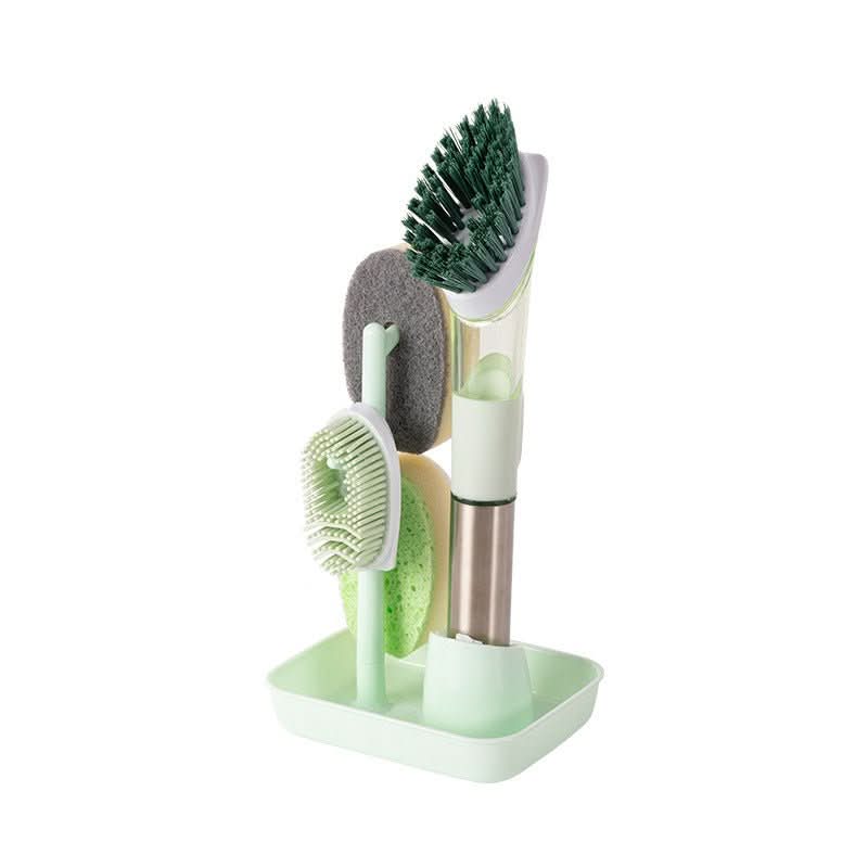 New Multifunctional Dish Brush Household Kitchen Oily Sponge Long Handle Cleaning Brush - Eshtree