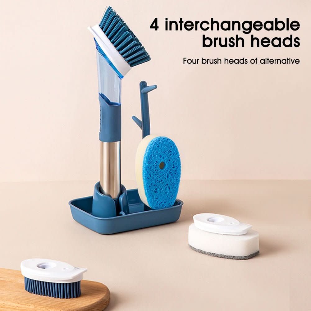 New Multifunctional Dish Brush Household Kitchen Oily Sponge Long Handle Cleaning Brush - Eshtree