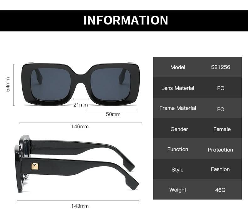 New Retro Square Large Frame Sunglasses Men And Women Trendy - Eshtree