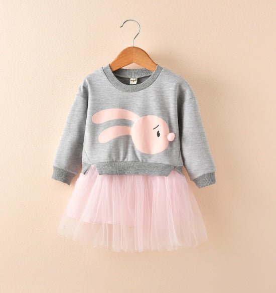 New spring infant skirt 1 long sleeved dress 2 female baby cartoon 3 4 princess dress lace dress tide - Eshtree