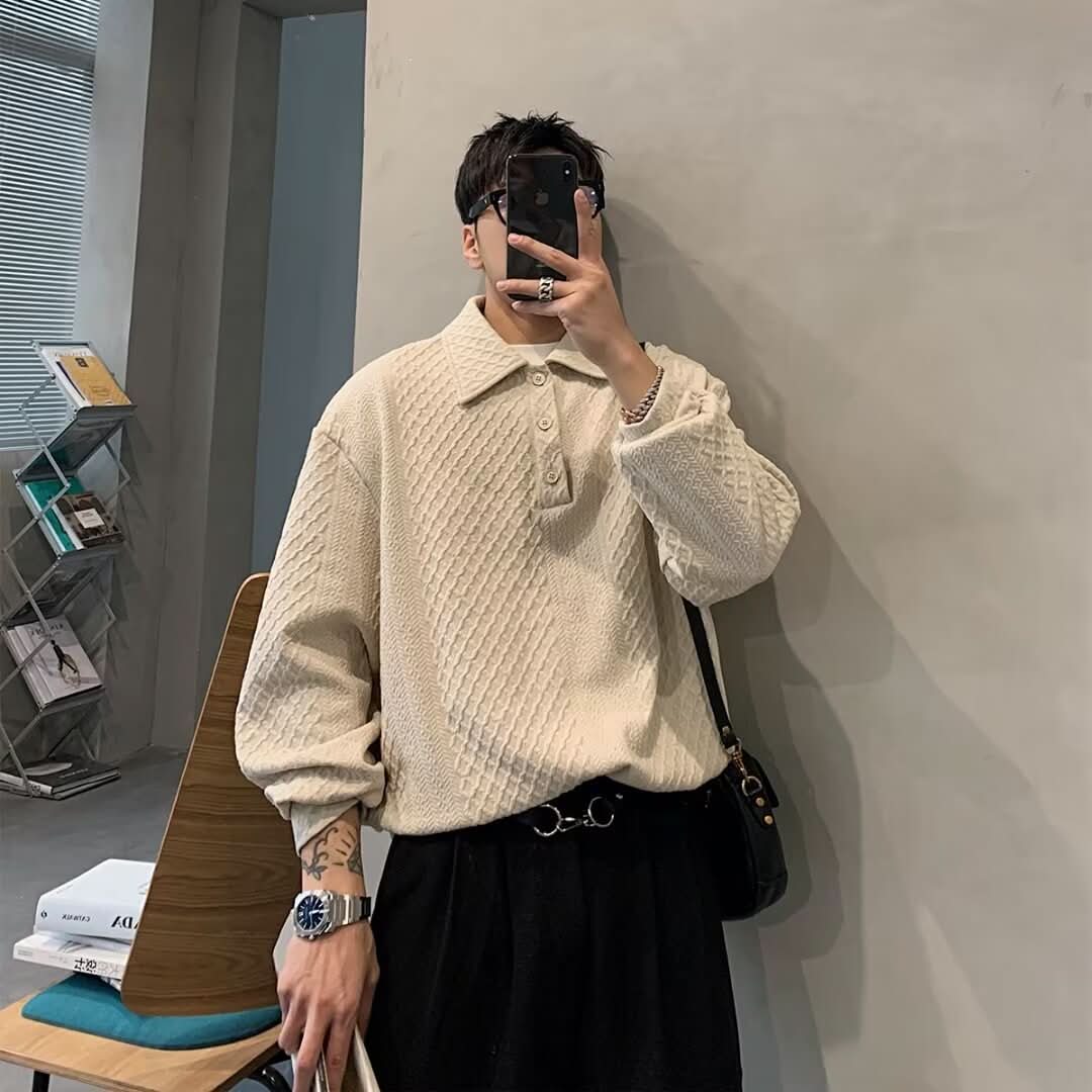 New Waffle Collar Sweatshirt For Men - Eshtree