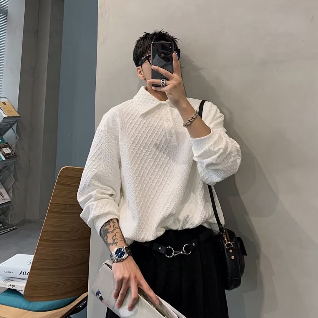 New Waffle Collar Sweatshirt For Men - Eshtree