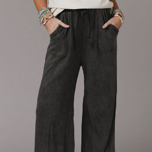 New Washed Drawstring Casual Pants For Women - Eshtree