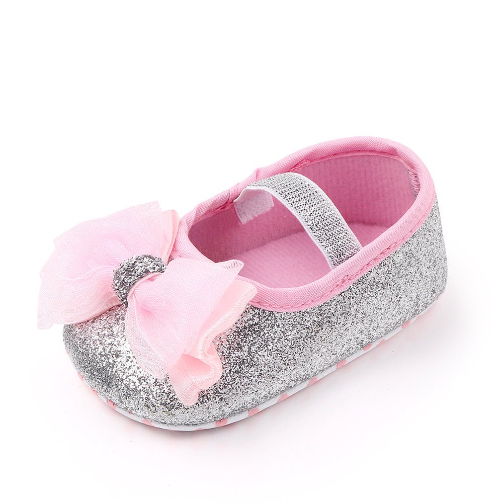Newborn Princess Shoes Baby Shoes Soft Soled Baby Shoes Bow Princess Shoes Single Shoes - Eshtree