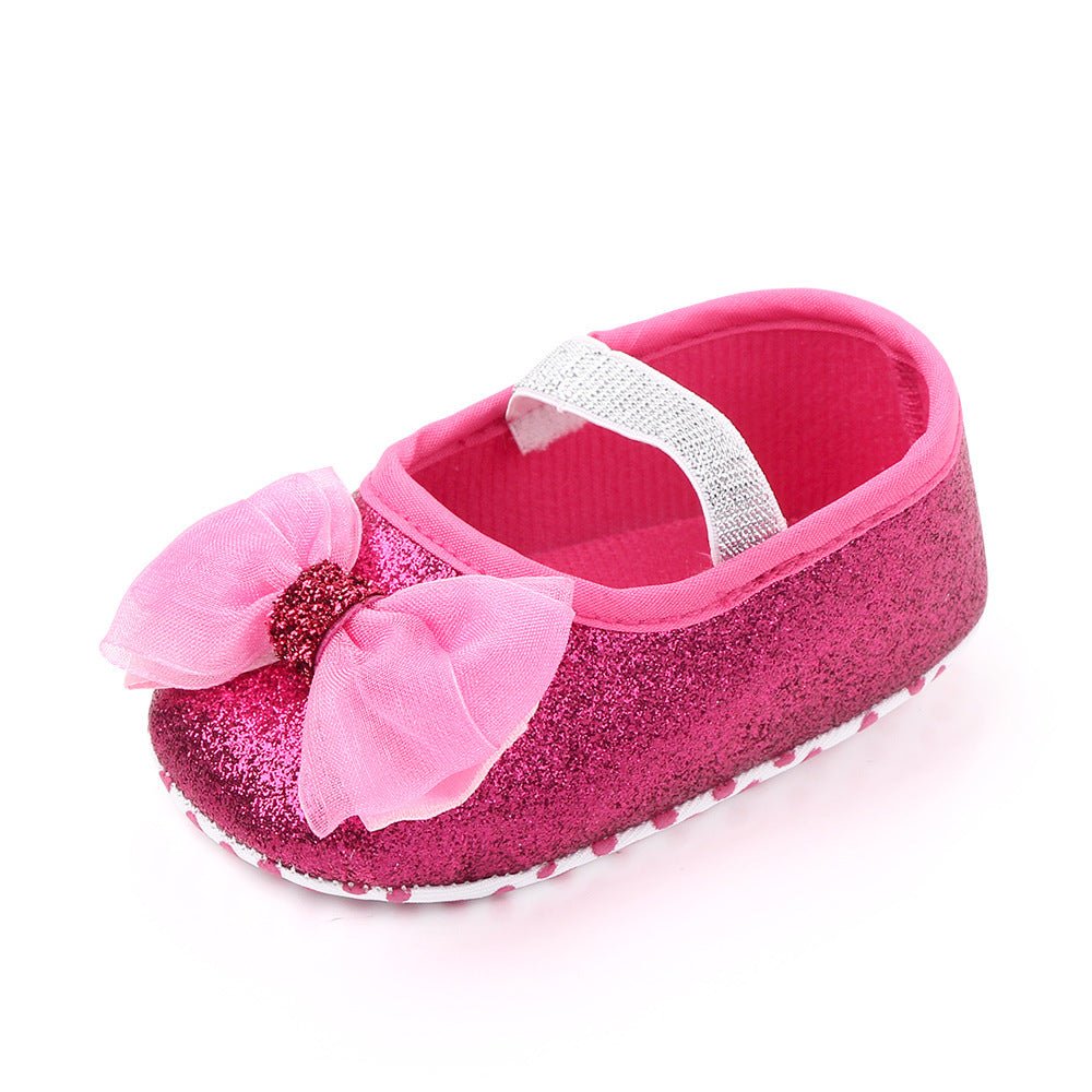 Newborn Princess Shoes Baby Shoes Soft Soled Baby Shoes Bow Princess Shoes Single Shoes - Eshtree
