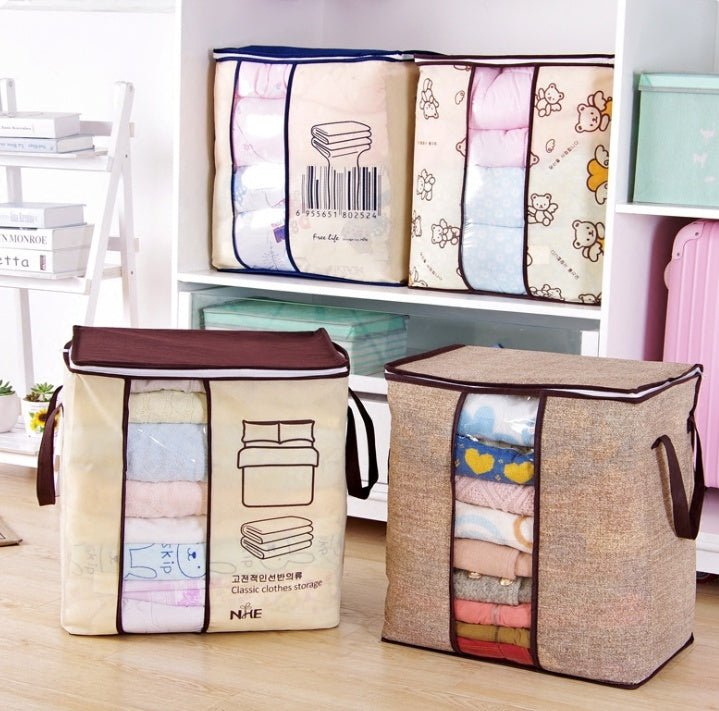 Non - Woven Family Save Space Organizador Bed Under Closet Storage Box Clothes Divider Organiser Quilt Bag Holder Organizer - Eshtree