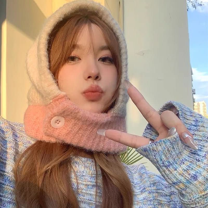 One - piece Knitted Balaclava With Built - in Neck Warmer And Ear Protection - Eshtree