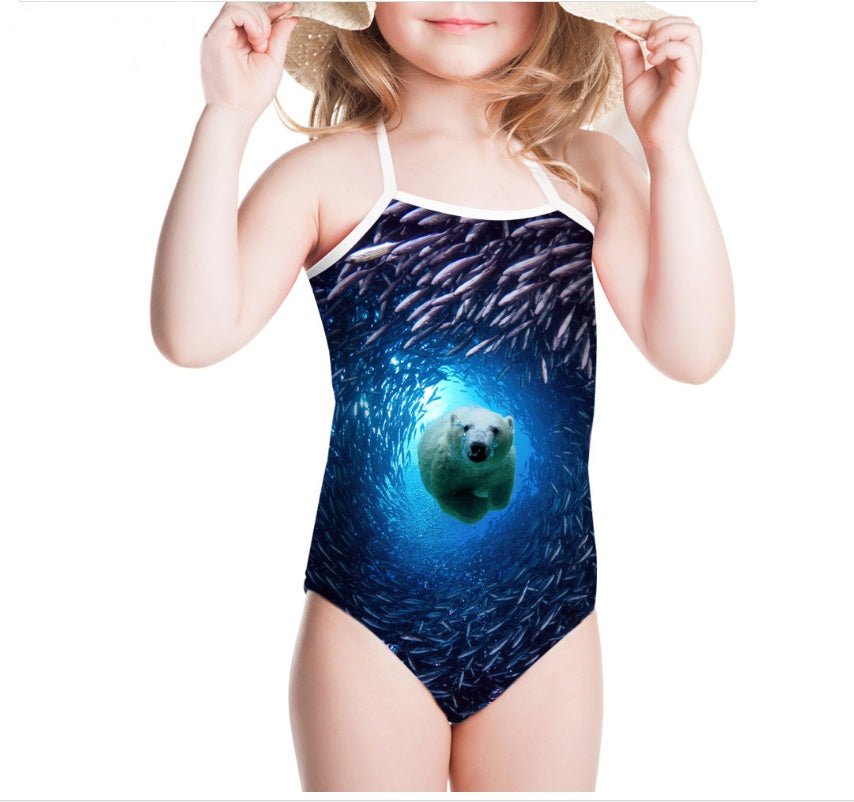 One - pieces Children's Swimwear Bathing Suit Printing Girls' Swimsuit Summer Baby Bodysuits - Eshtree