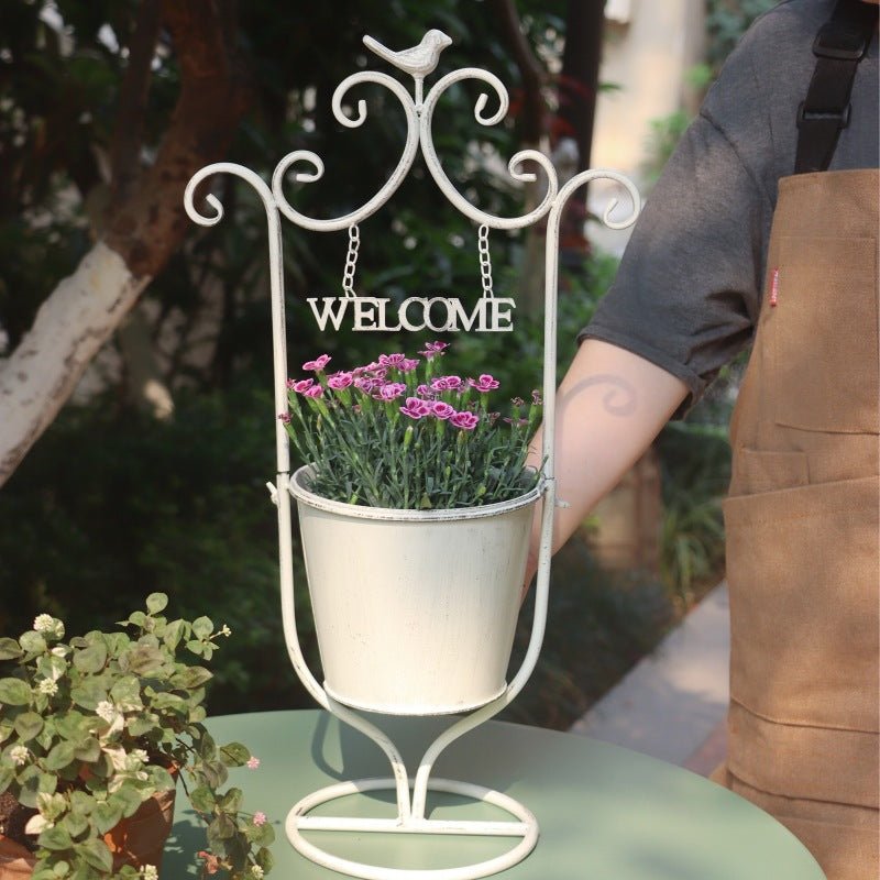 Outdoor Courtyard Iron Flower Basket Decoration Garden Ornaments - Eshtree