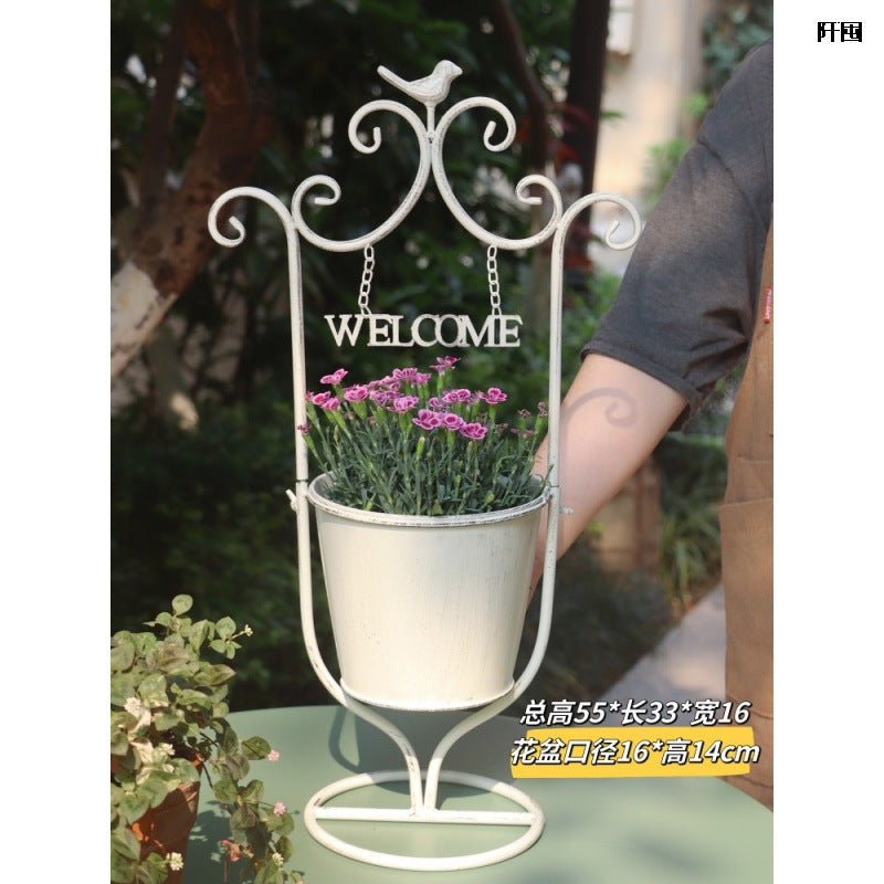 Outdoor Courtyard Iron Flower Basket Decoration Garden Ornaments - Eshtree