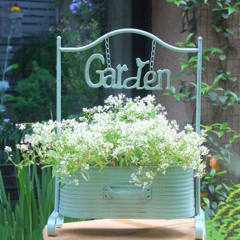 Outdoor Courtyard Iron Flower Basket Decoration Garden Ornaments - Eshtree